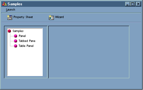 The GUI Builder example main window