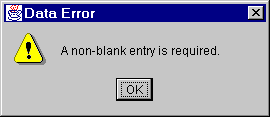 Data Error message