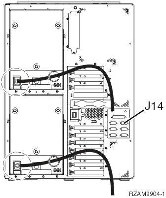 Connect power cords to Server 52m