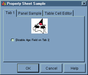 Property Sheet Sample dialog: Tab 1 tab