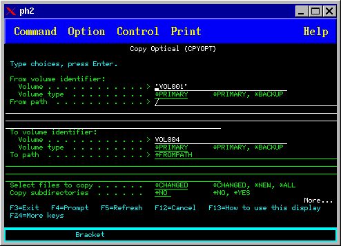 Copy Optical
(CPYOPT) 