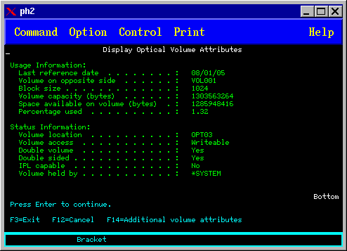 Display Optical Volume Attributes
screen 2