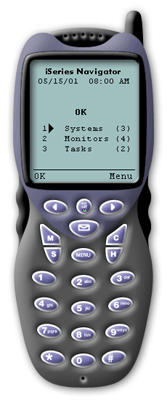 Internet-ready telephone running iSeries Navigator for Wireless