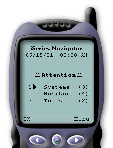 Connecting to iSeries Navigator for Wireless with an Internet-ready telephone