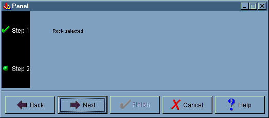 GUI Builder: Previewing the second wizard panel