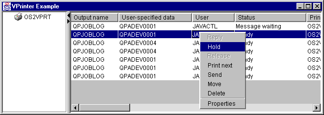 VPrinter GUI component