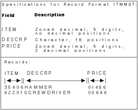 Specifications for record format