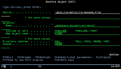 Restore Object display