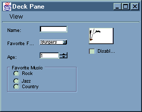 GUI Builder: Viewing the PanelSample