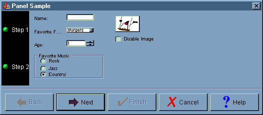 Selecting country in the first wizard dialog