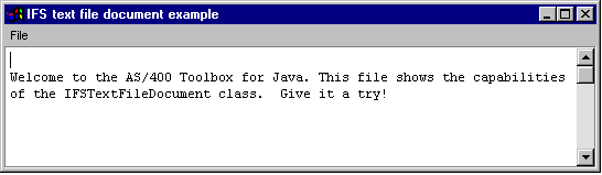 IFSTextFileDocument example