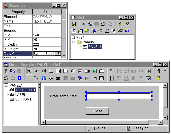 GUI Builder windows: Setting the Data Class property