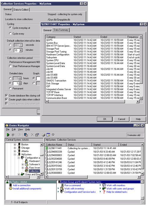 Collection Services has stopped, but the system monitor remains started.