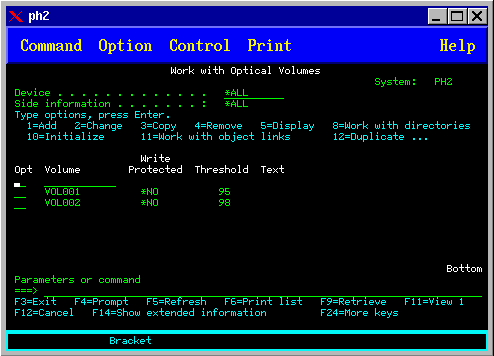 Work
with Optical Volumes