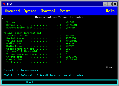 Display Optical
Volume Attributes 