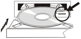 push tray into drive