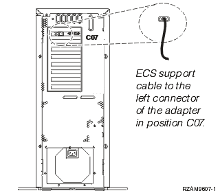 Connect electronic customer support cable to Server 270